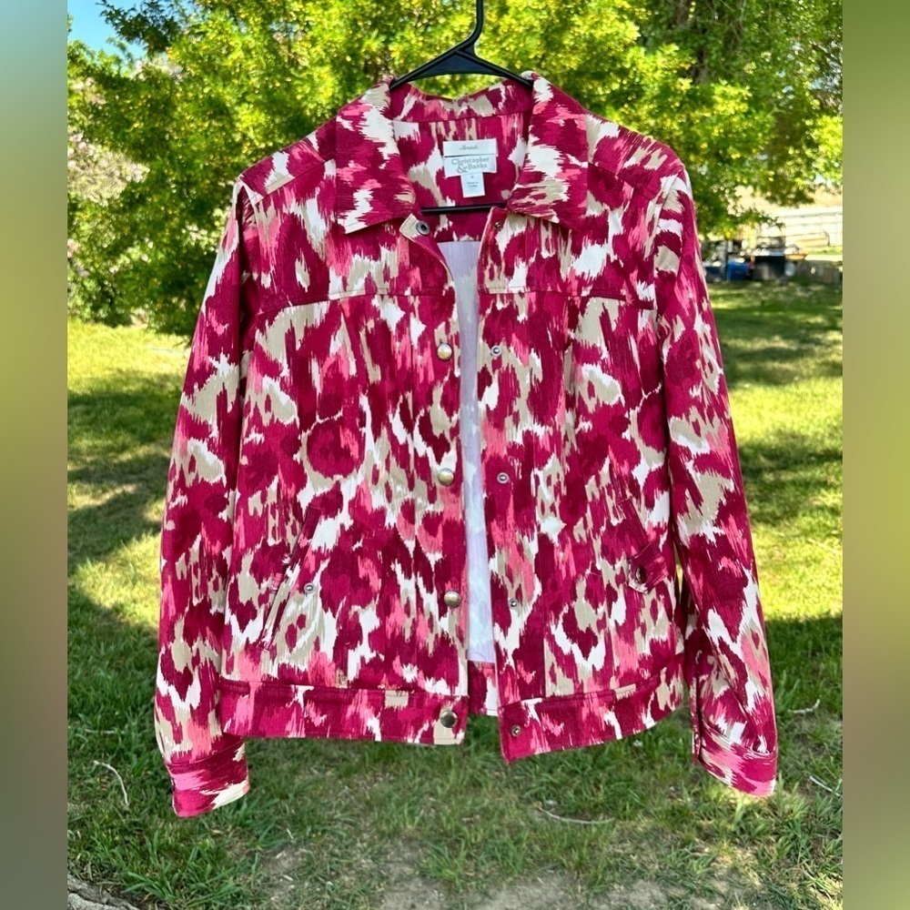 Christopher Banks Four Pocket Snap Blazer Jacket Womens Medium Long Sleeves